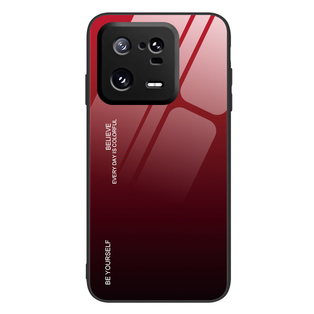 For Xiaomi 13 5G Gradient Color Tempered Glass Phone Case PC + TPU Fall Prevention Protective Cover