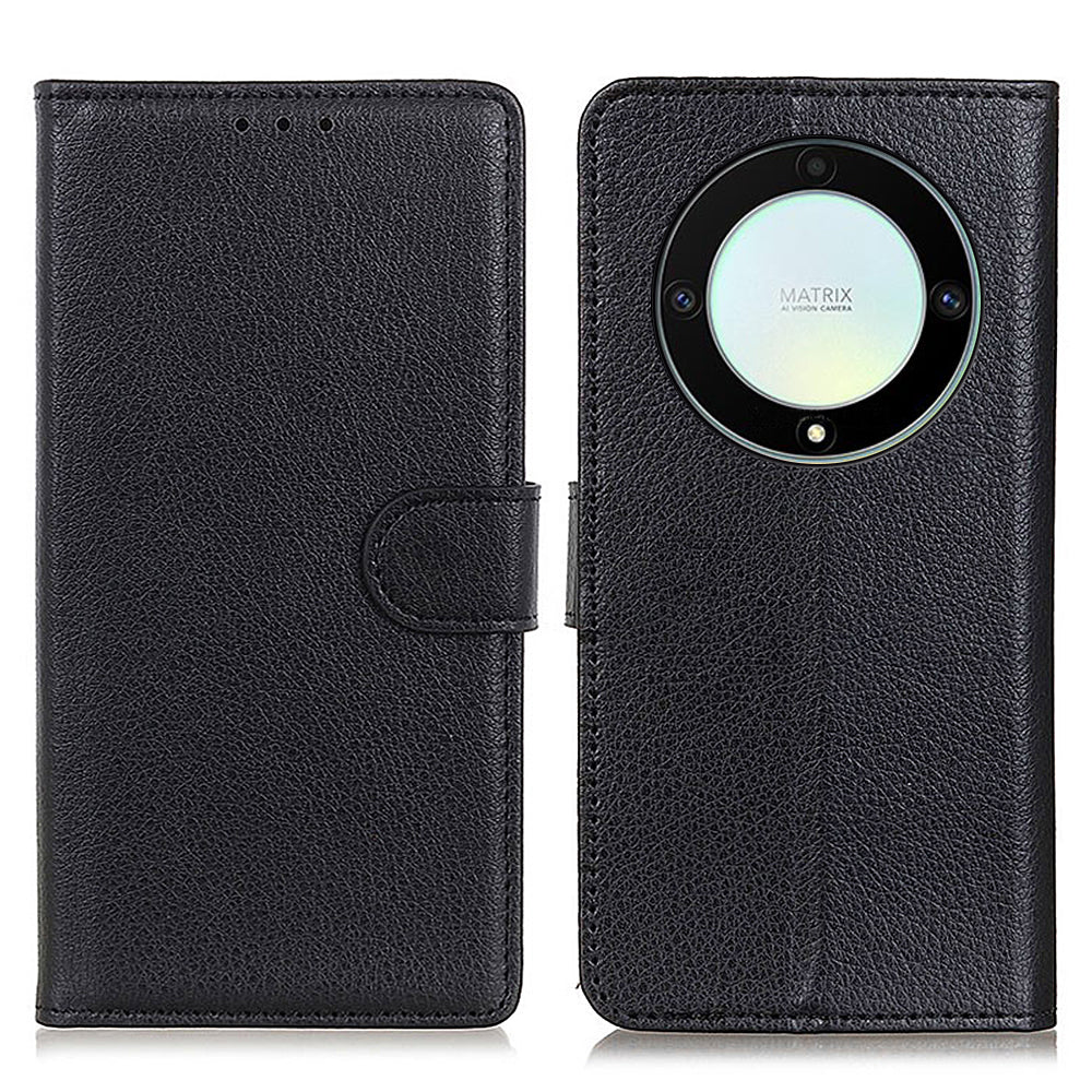 For Honor X9a 5G / X40 5G / Magic5 Lite 5G Wallet Function Cell Phone Cover Stand Classic Litchi Texture Leather Flip Phone Case