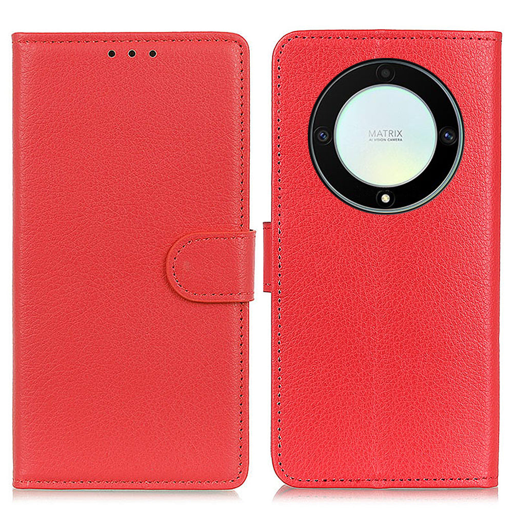 For Honor X9a 5G / X40 5G / Magic5 Lite 5G Wallet Function Cell Phone Cover Stand Classic Litchi Texture Leather Flip Phone Case