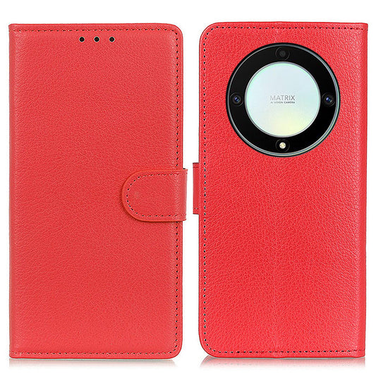 For Honor X9a 5G / X40 5G / Magic5 Lite 5G Wallet Function Cell Phone Cover Stand Classic Litchi Texture Leather Flip Phone Case