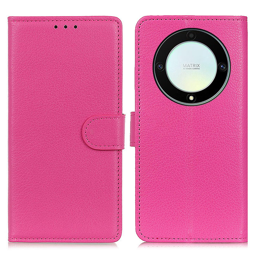 For Honor X9a 5G / X40 5G / Magic5 Lite 5G Wallet Function Cell Phone Cover Stand Classic Litchi Texture Leather Flip Phone Case