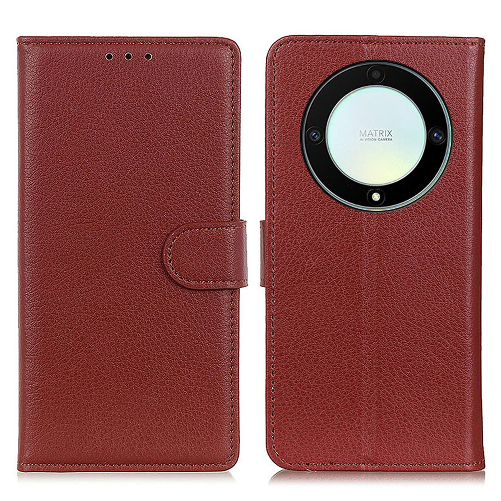 For Honor X9a 5G / X40 5G / Magic5 Lite 5G Wallet Function Cell Phone Cover Stand Classic Litchi Texture Leather Flip Phone Case