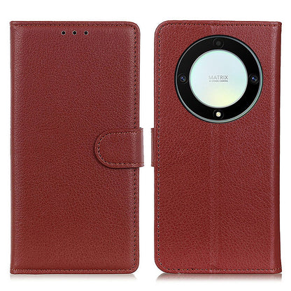 For Honor X9a 5G / X40 5G / Magic5 Lite 5G Wallet Function Cell Phone Cover Stand Classic Litchi Texture Leather Flip Phone Case