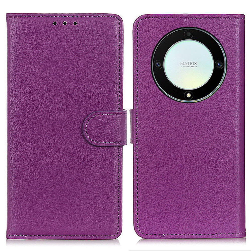 For Honor X9a 5G / X40 5G / Magic5 Lite 5G Wallet Function Cell Phone Cover Stand Classic Litchi Texture Leather Flip Phone Case