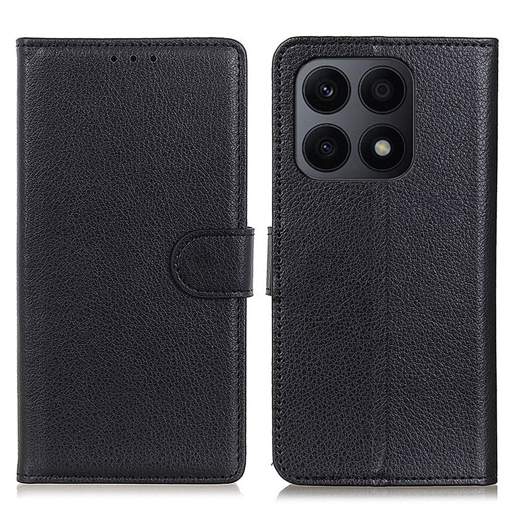 For Honor X8a 4G Classic Litchi Texture Leather Flip Phone Case Stand Wallet Function Cell Phone Cover