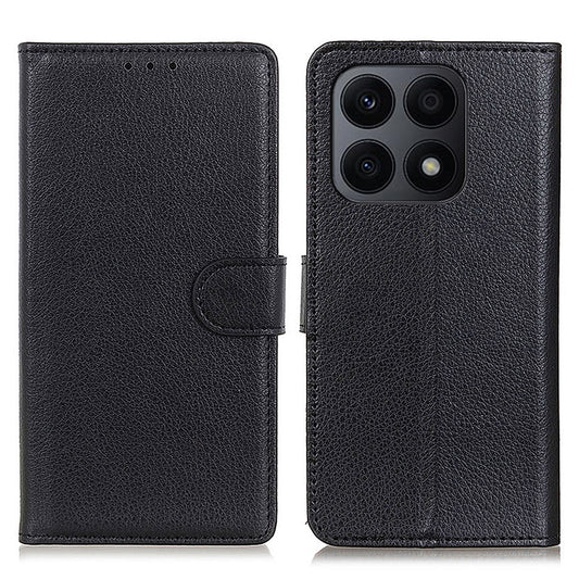 For Honor X8a 4G Classic Litchi Texture Leather Flip Phone Case Stand Wallet Function Cell Phone Cover