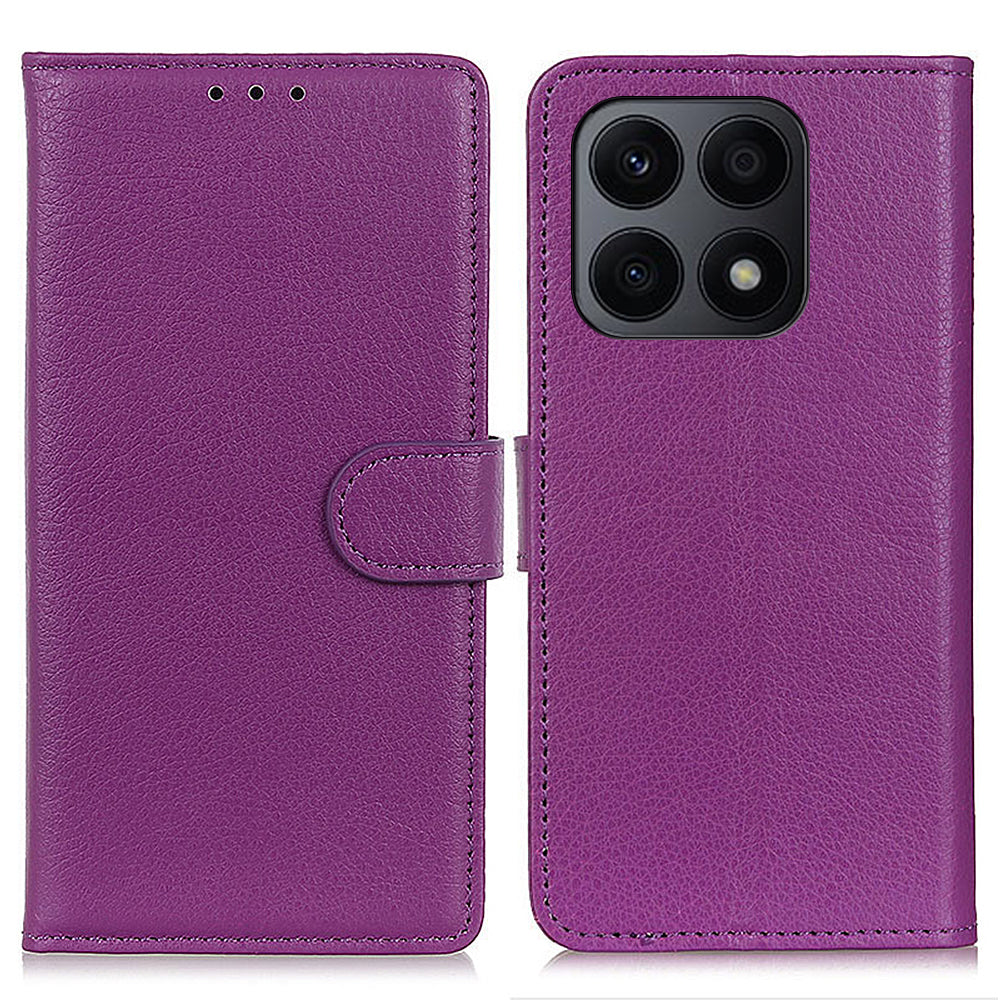 For Honor X8a 4G Classic Litchi Texture Leather Flip Phone Case Stand Wallet Function Cell Phone Cover