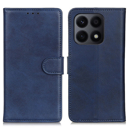 For Honor X8a 4G Cowhide Texture Leather Phone Shell Cover Supporting Stand Wallet Phone Case