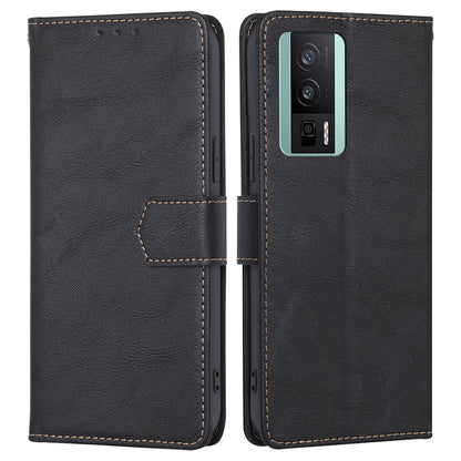 For Xiaomi Poco F5 Pro 5G / Redmi K60 Pro 5G / K60 5G Cowhide Texture PU Leather Stand Wallet Phone Case RFID Blocking Shockproof Cover