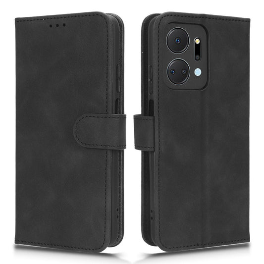 For Honor X7a 5G PU Leather Mobile Phone Case Skin-touch Stand Wallet Anti-drop Flip Phone Cover