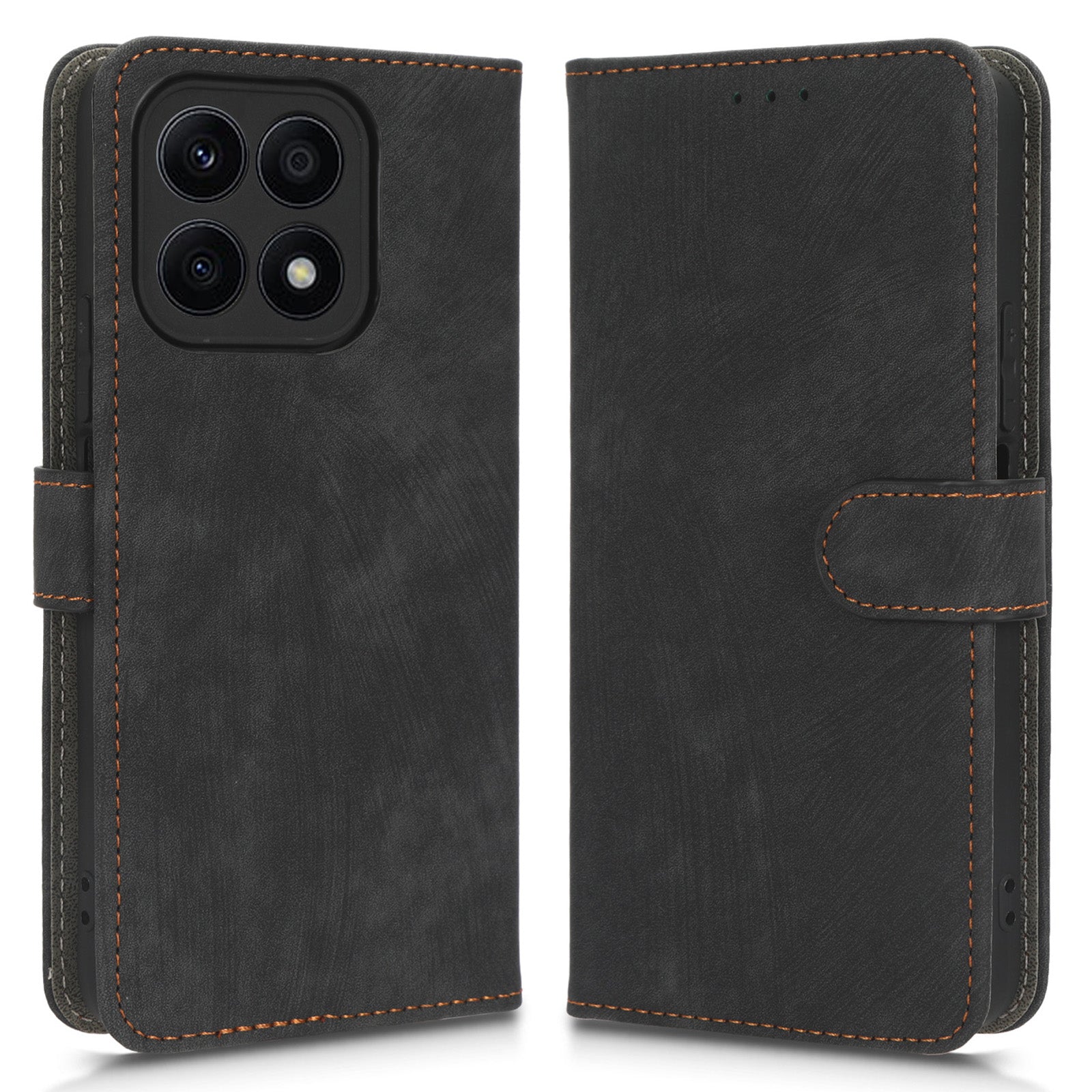 For Honor X8a 4G PU Leather Anti-drop Phone Case Wallet Flip Stand Anti-scratch Phone Cover with RFID Blocking Protection