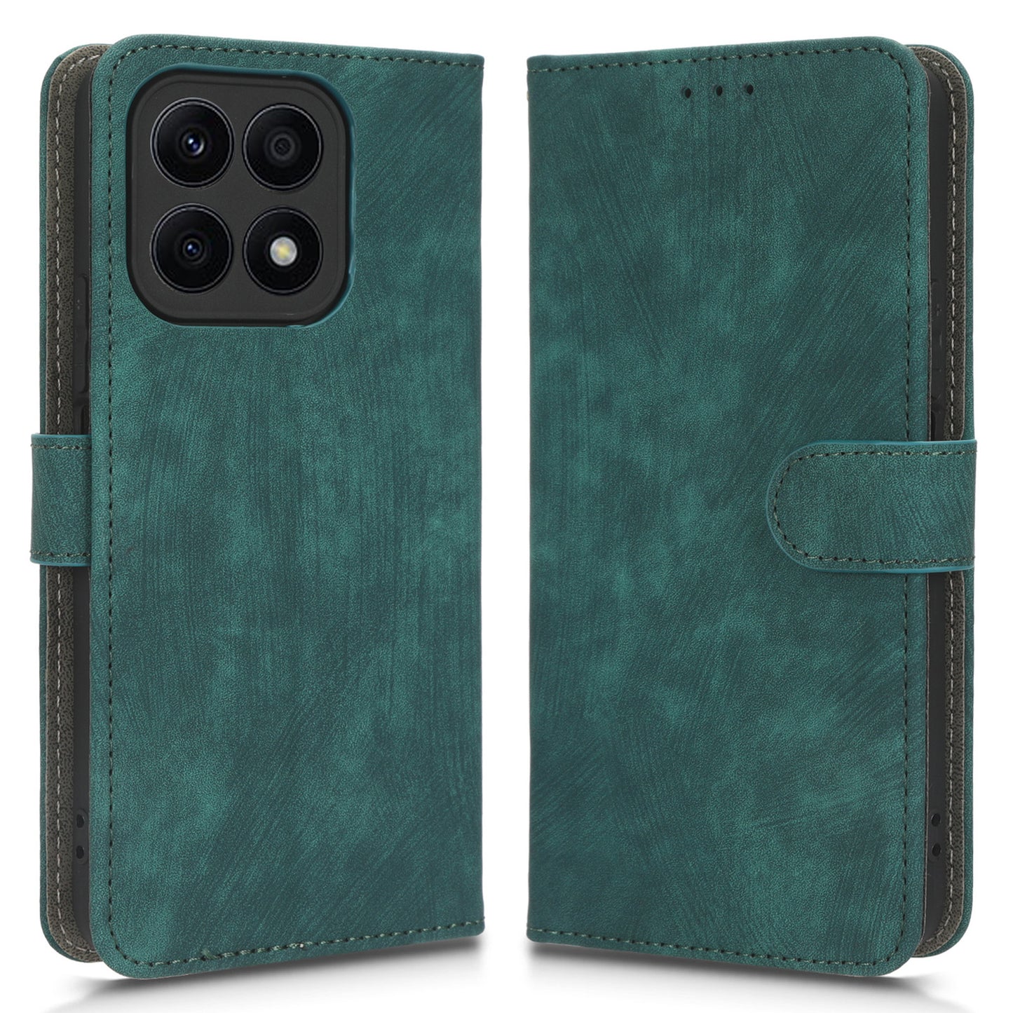 For Honor X8a 4G PU Leather Anti-drop Phone Case Wallet Flip Stand Anti-scratch Phone Cover with RFID Blocking Protection