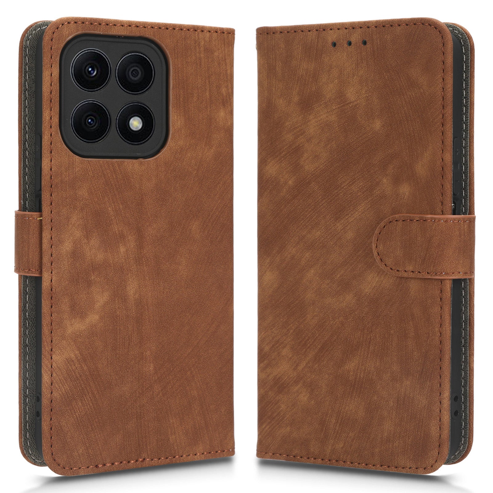 For Honor X8a 4G PU Leather Anti-drop Phone Case Wallet Flip Stand Anti-scratch Phone Cover with RFID Blocking Protection