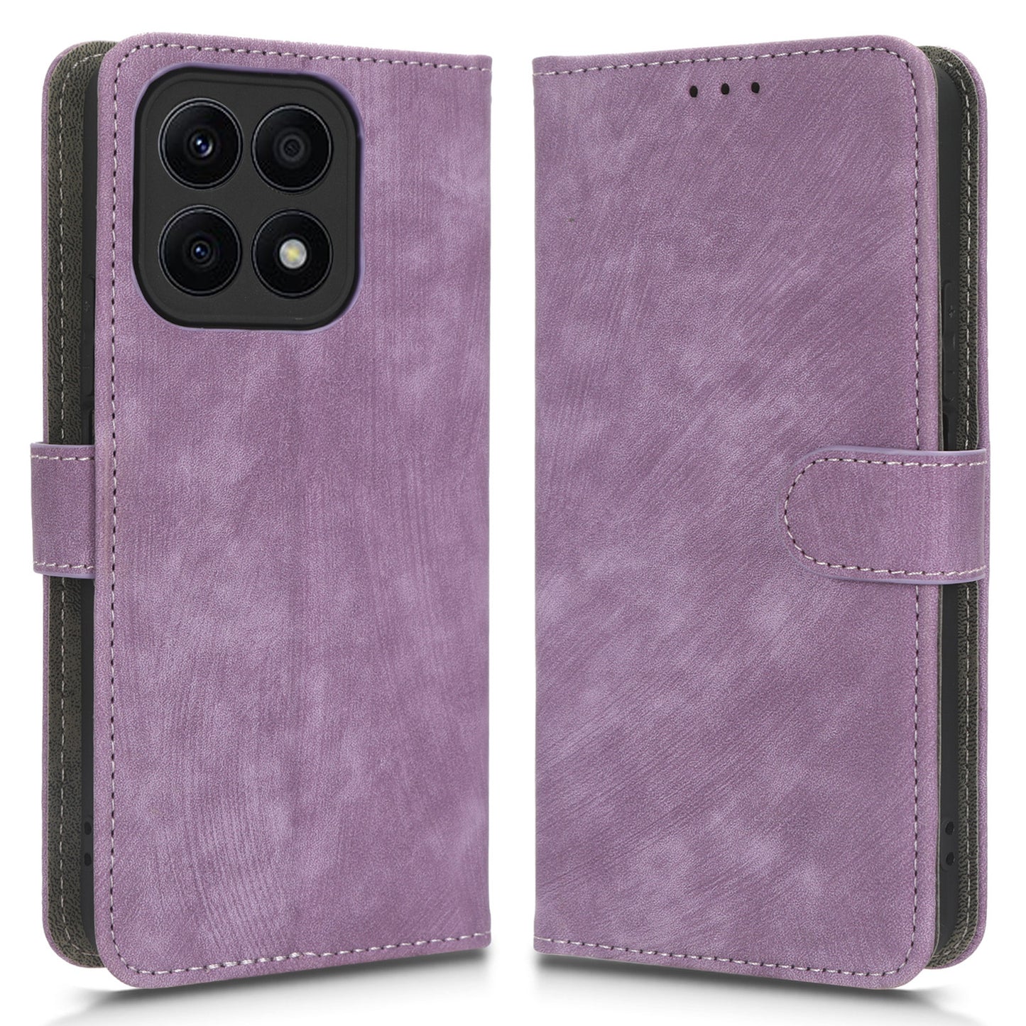For Honor X8a 4G PU Leather Anti-drop Phone Case Wallet Flip Stand Anti-scratch Phone Cover with RFID Blocking Protection