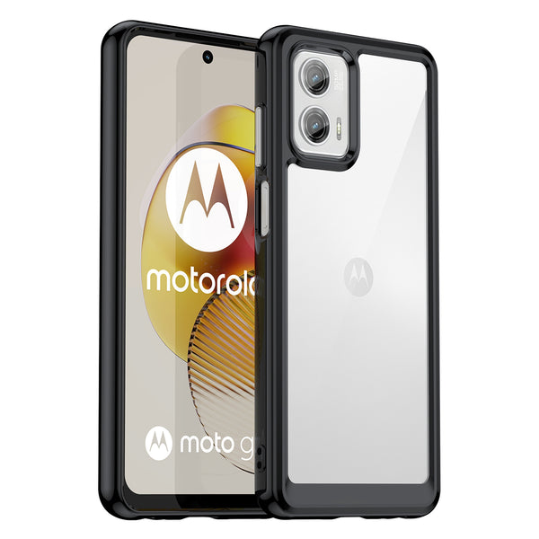 For Motorola Moto G73 5G Shock-absorbing TPU + Acrylic Phone Case Protective Back Cover