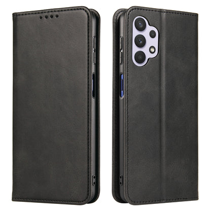 For Samsung Galaxy A32 4G (EU Version) Magnetic Leather Phone Case Stand Calf Texture Anti-scratch Phone Cover Card Holder