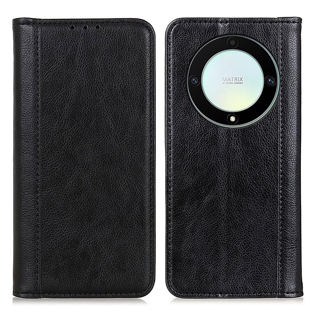 For Honor X9a / X40 / Magic5 Lite 5G Litchi Texture Split Leather Phone Case Shockproof Wallet Cover with Stand