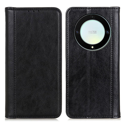 For Honor X9a / X40 / Magic5 Lite 5G Litchi Texture Split Leather Phone Case Shockproof Wallet Cover with Stand
