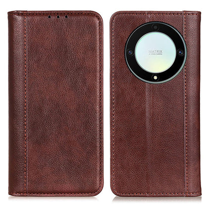 For Honor X9a / X40 / Magic5 Lite 5G Litchi Texture Split Leather Phone Case Shockproof Wallet Cover with Stand