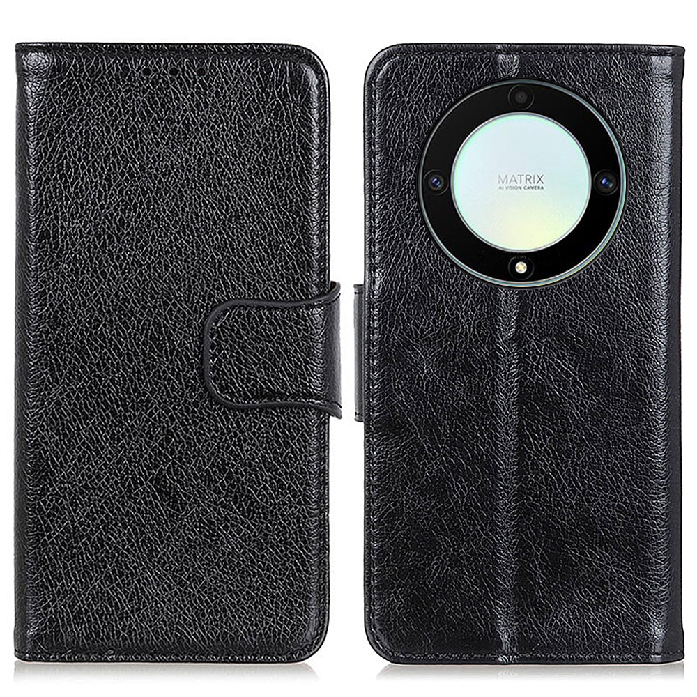For Honor X9a 5G / X40 5G / Magic5 Lite 5G Split Leather Case Nappa Texture Stand Wallet Magnetic Clasp Phone Cover