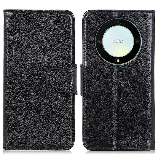 For Honor X9a 5G / X40 5G / Magic5 Lite 5G Split Leather Case Nappa Texture Stand Wallet Magnetic Clasp Phone Cover