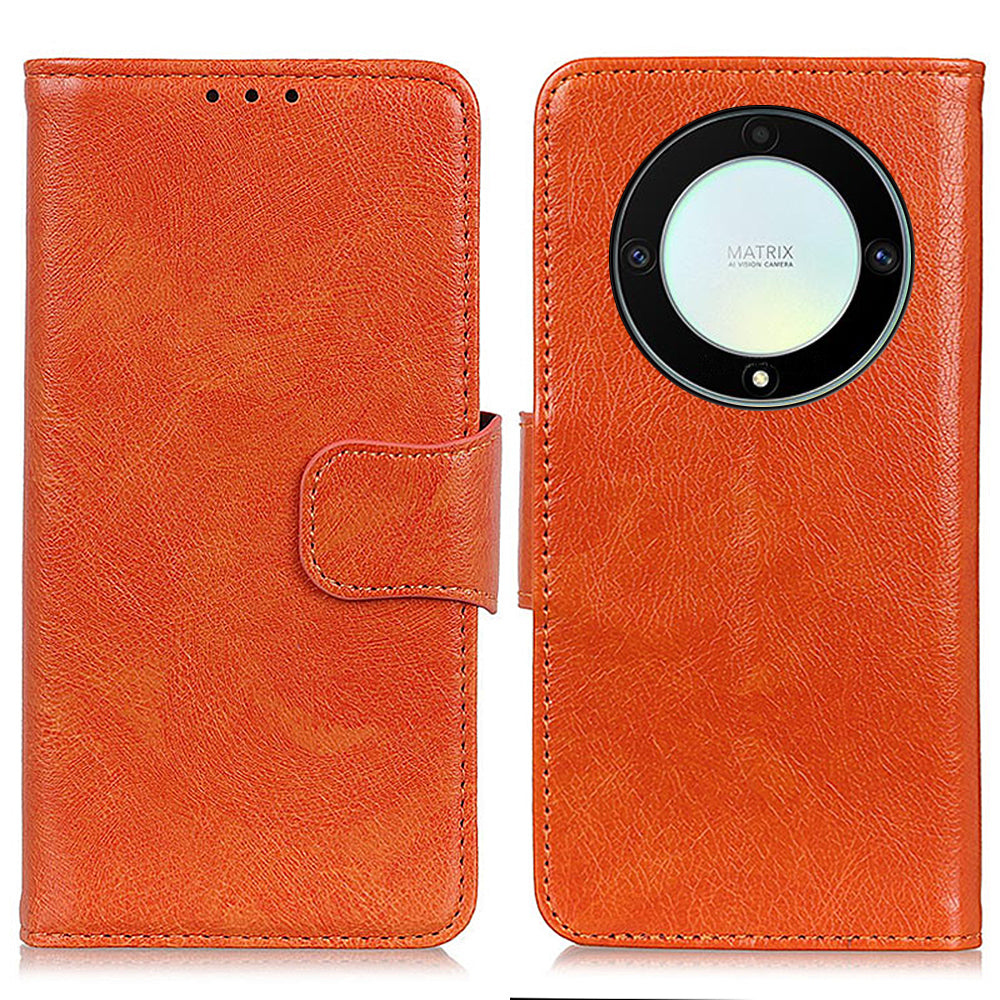 For Honor X9a 5G / X40 5G / Magic5 Lite 5G Split Leather Case Nappa Texture Stand Wallet Magnetic Clasp Phone Cover