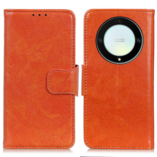 For Honor X9a 5G / X40 5G / Magic5 Lite 5G Split Leather Case Nappa Texture Stand Wallet Magnetic Clasp Phone Cover