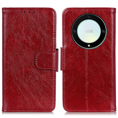 For Honor X9a 5G / X40 5G / Magic5 Lite 5G Split Leather Case Nappa Texture Stand Wallet Magnetic Clasp Phone Cover