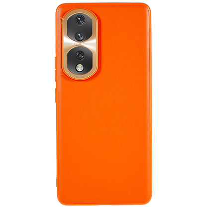 For Honor 80 Pro Flat 5G Phone Case Metal Lens Design PU Leather Coated TPU + PC Back Cover