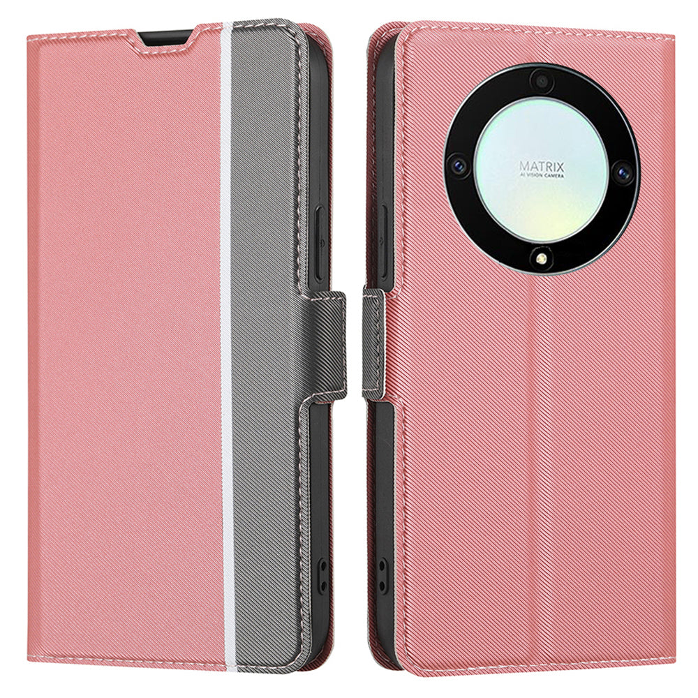 For Honor X40 5G / X9a 5G / Magic5 Lite 5G Twill Texture Leather Stand Phone Case Card Holder Full Protection Shell