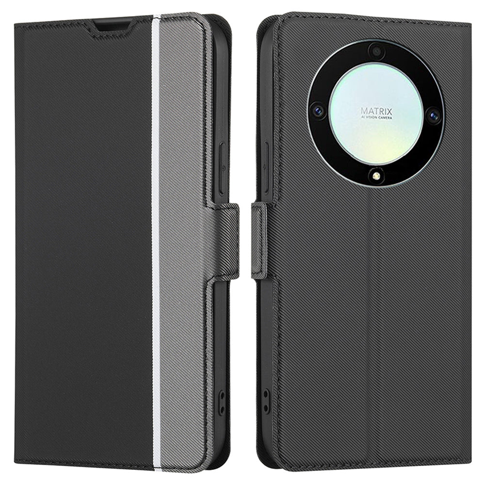 For Honor X40 5G / X9a 5G / Magic5 Lite 5G Twill Texture Leather Stand Phone Case Card Holder Full Protection Shell