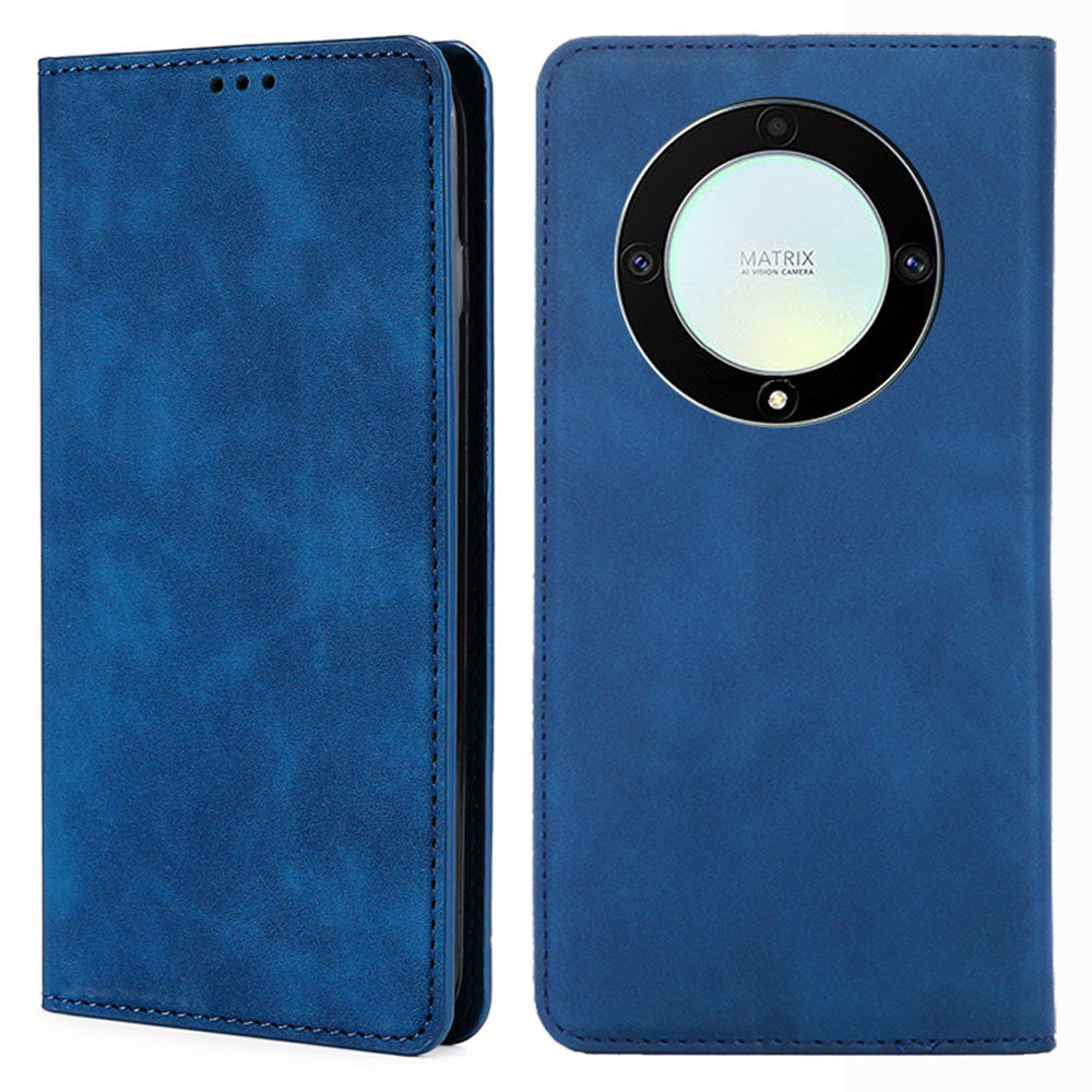 For Honor X40 5G / X9a 5G / Magic5 Lite 5G Skin-touch Phone Case Card Holder Leather Stand Anti-drop Cover