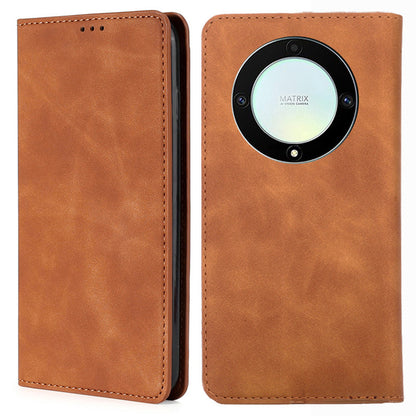 For Honor X40 5G / X9a 5G / Magic5 Lite 5G Skin-touch Phone Case Card Holder Leather Stand Anti-drop Cover