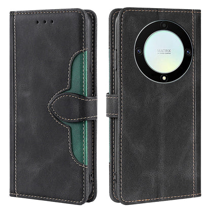 For Honor X40 5G Shockproof Phone Stand Cover Straw Hat Design PU Leather Wallet Case