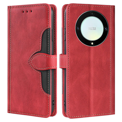 For Honor X40 5G Shockproof Phone Stand Cover Straw Hat Design PU Leather Wallet Case