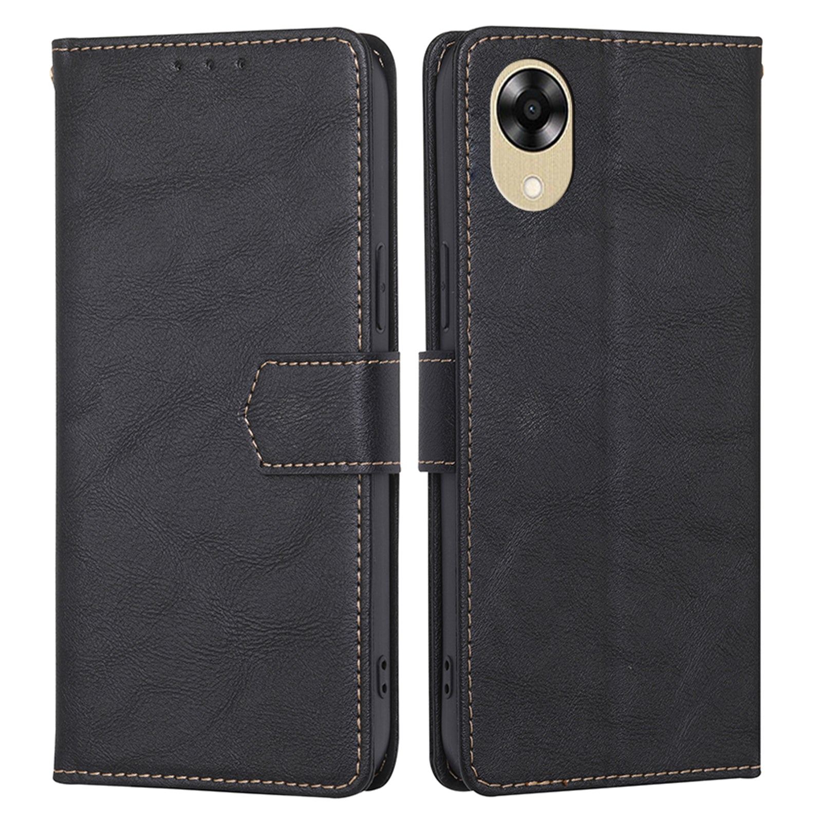 RFID Blocking Phone Case for Oppo A17k 4G Wallet PU Leather Phone Stand Cover