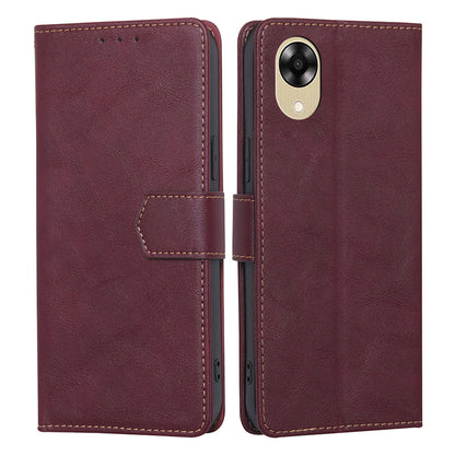RFID Blocking Phone Case for Oppo A17k 4G Wallet PU Leather Phone Stand Cover