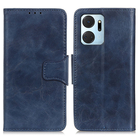 For Honor X7a 5G Crazy Horse Texture Split Leather Wallet Cover Shockproof Cell Phone Stand Case