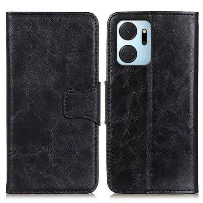 For Honor X7a 5G Crazy Horse Texture Split Leather Wallet Cover Shockproof Cell Phone Stand Case
