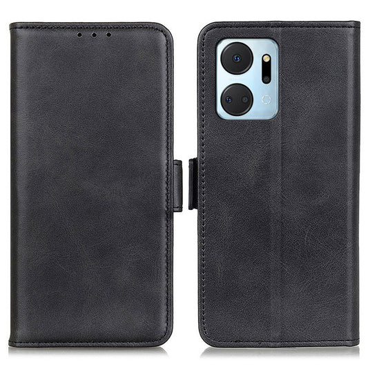 For Honor X7a 5G Cowhide Texture Phone Leather Cover Wallet Stand Phone Case