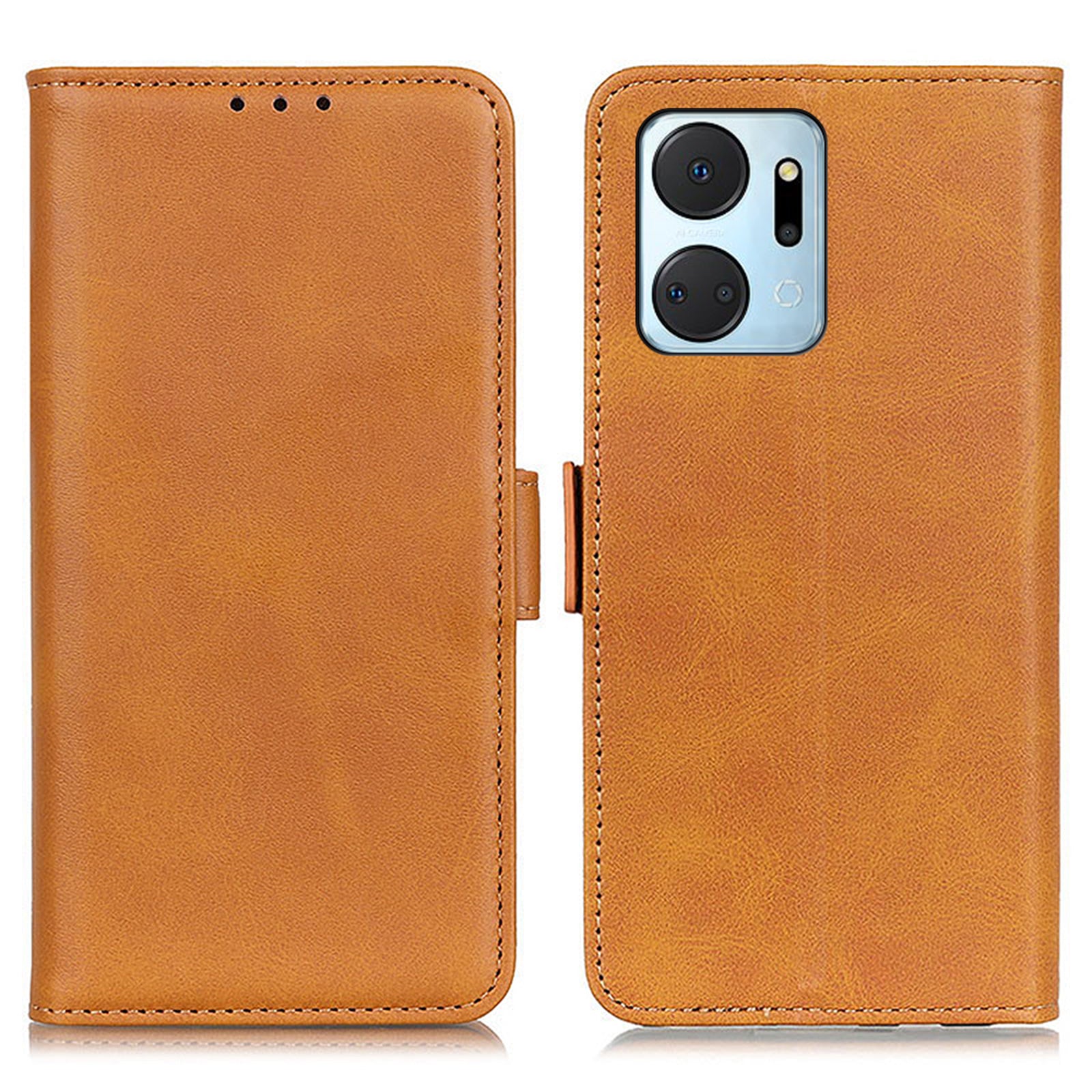 For Honor X7a 5G Cowhide Texture Phone Leather Cover Wallet Stand Phone Case
