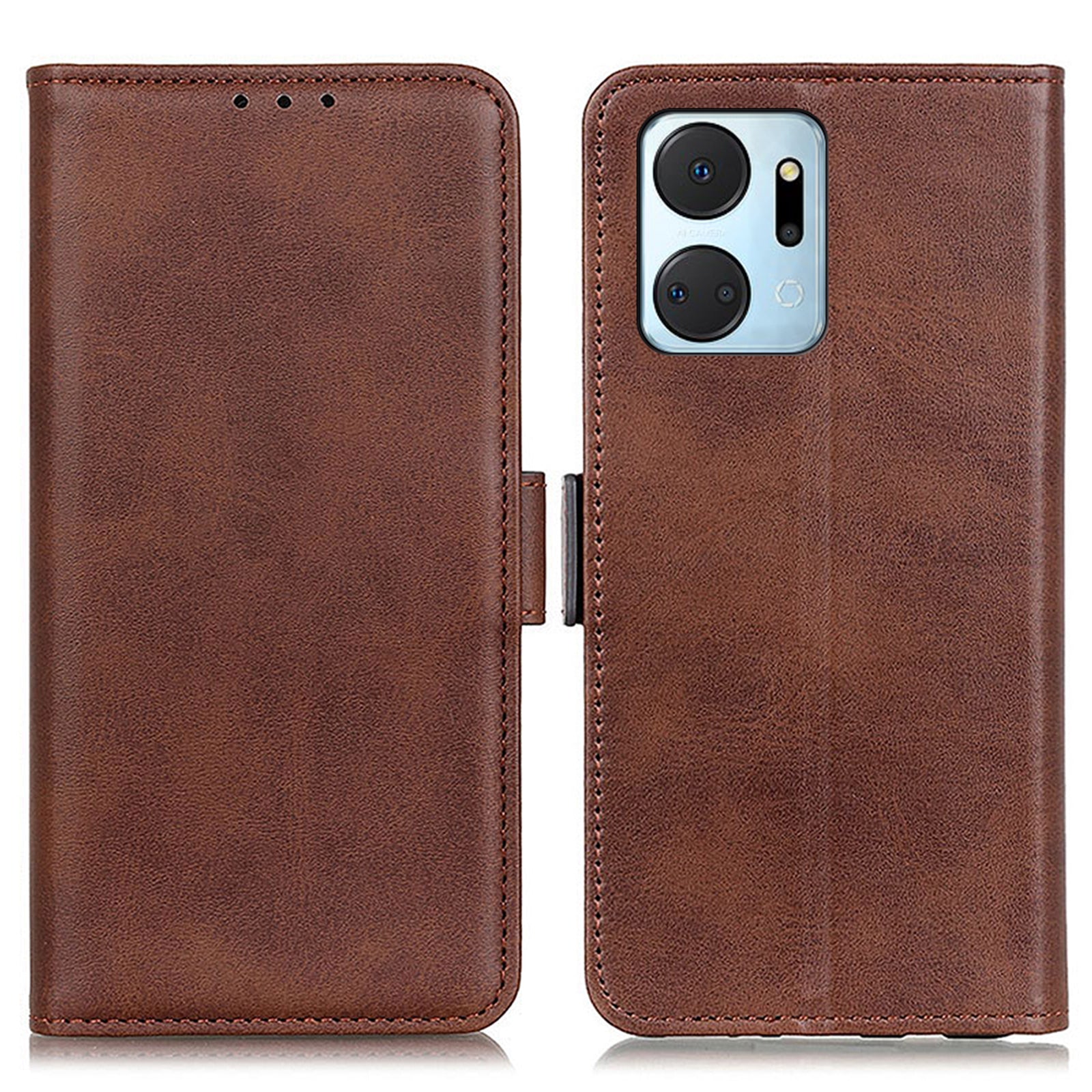 For Honor X7a 5G Cowhide Texture Phone Leather Cover Wallet Stand Phone Case