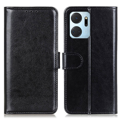 For Honor X7a 5G Cell Phone Case Stand Wallet PU Leather Crazy Horse Texture Phone Cover