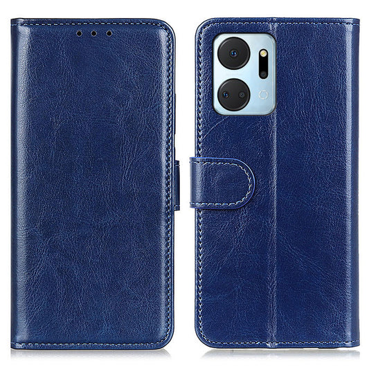 For Honor X7a 5G Cell Phone Case Stand Wallet PU Leather Crazy Horse Texture Phone Cover