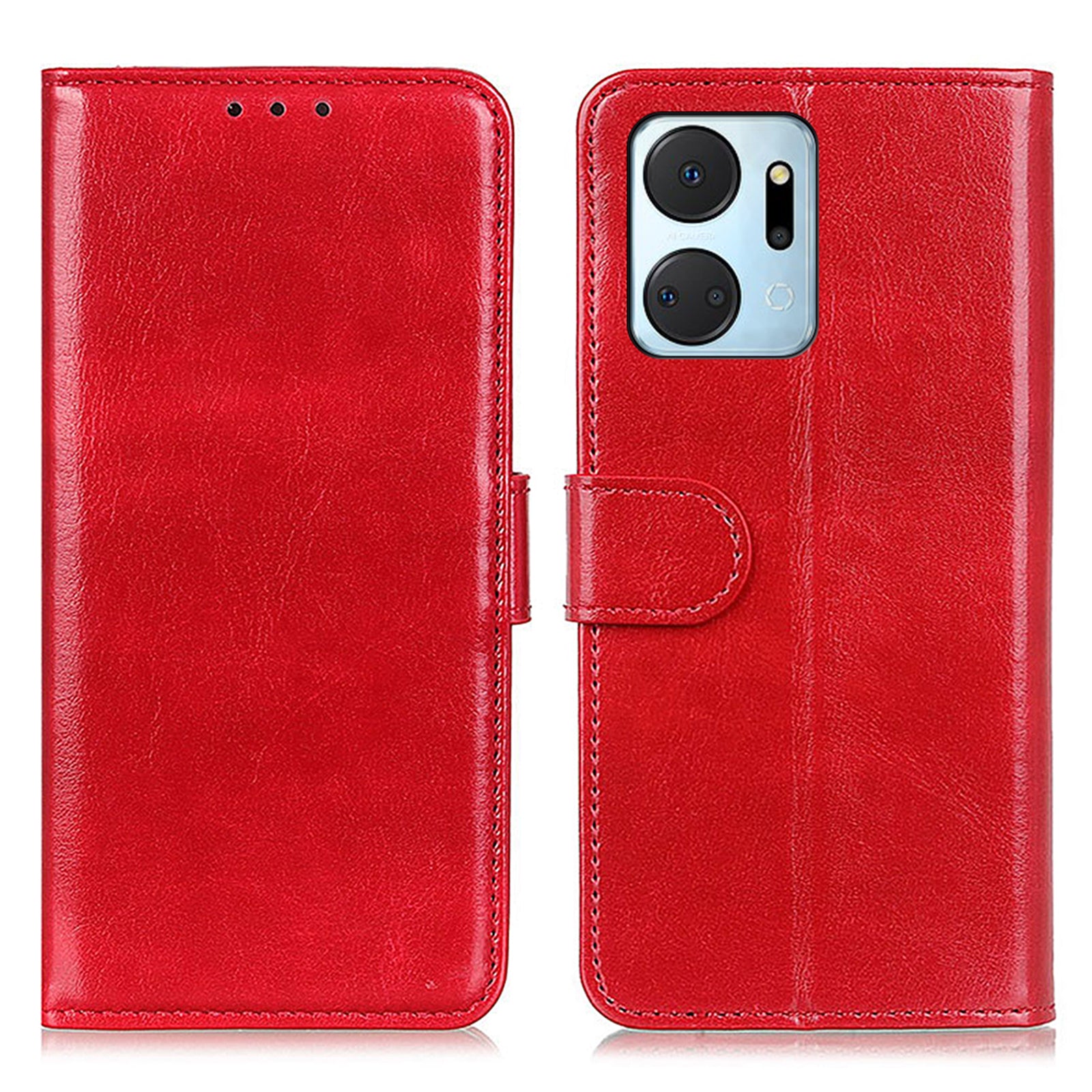 For Honor X7a 5G Cell Phone Case Stand Wallet PU Leather Crazy Horse Texture Phone Cover