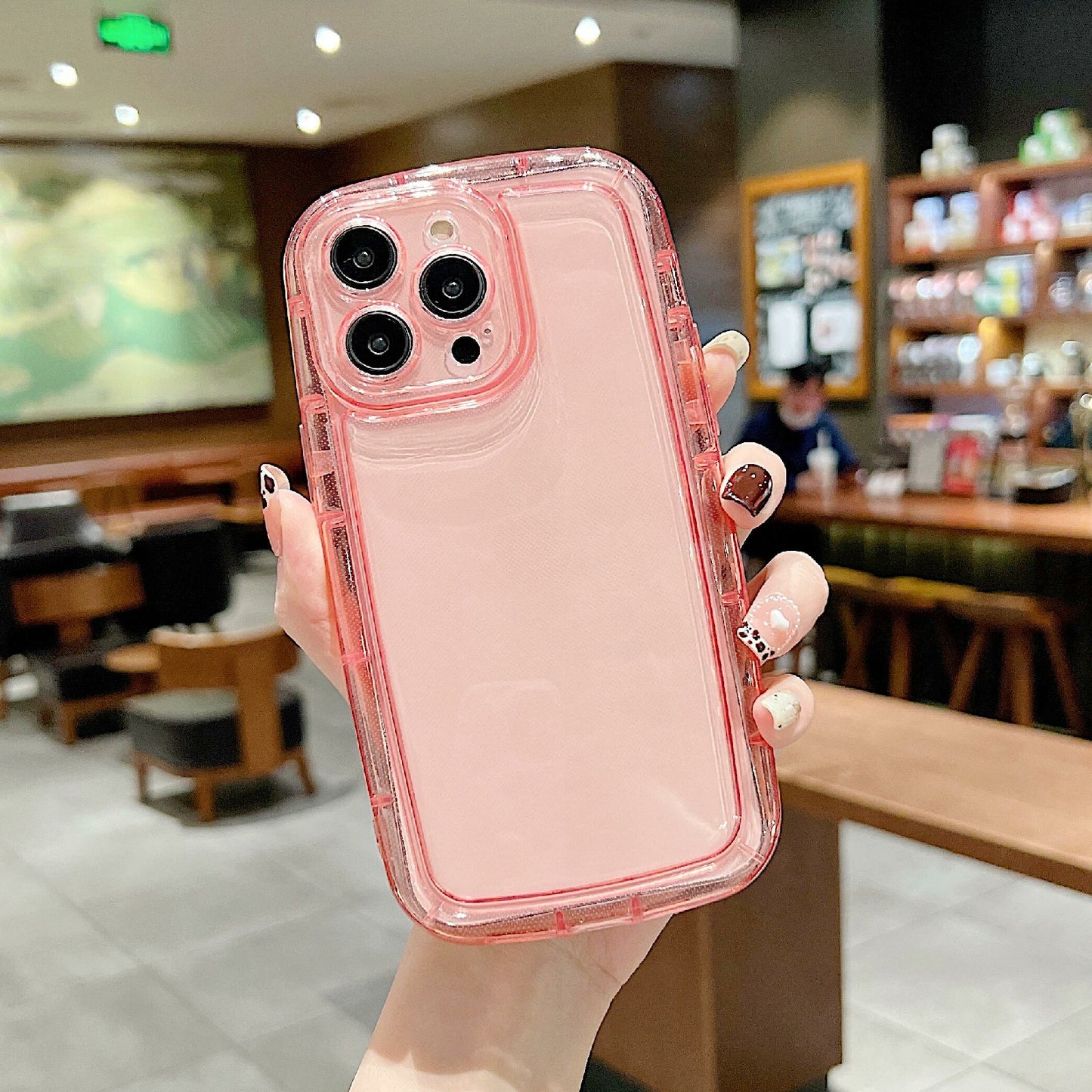 For iPhone 13 Pro 6.1 inch Transparent TPU Phone Case with Shockproof Airbag Soft Back Protective Cover