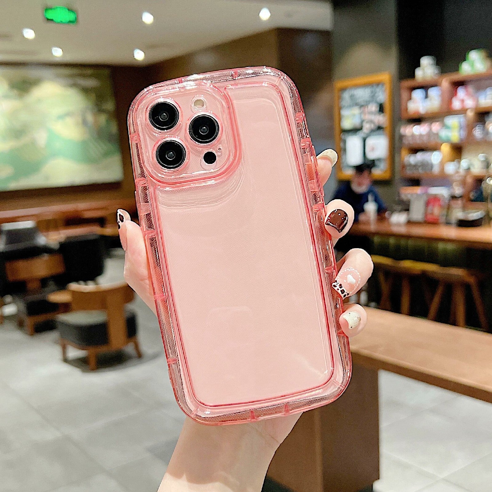 For iPhone 13 Pro 6.1 inch Transparent TPU Phone Case with Shockproof Airbag Soft Back Protective Cover