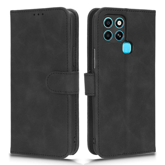 For Infinix Smart 6 Skin-touch Feeling PU Leather Phone Case Stand Flip Wallet Cover