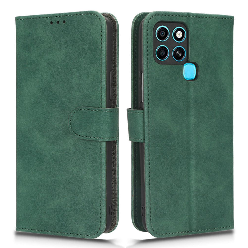 For Infinix Smart 6 Skin-touch Feeling PU Leather Phone Case Stand Flip Wallet Cover
