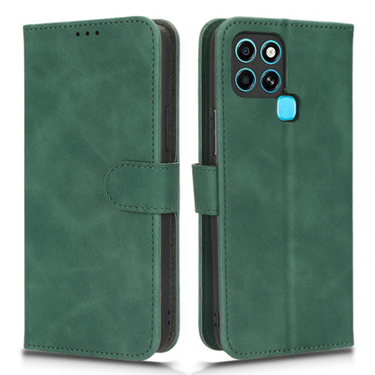 For Infinix Smart 6 Skin-touch Feeling PU Leather Phone Case Stand Flip Wallet Cover